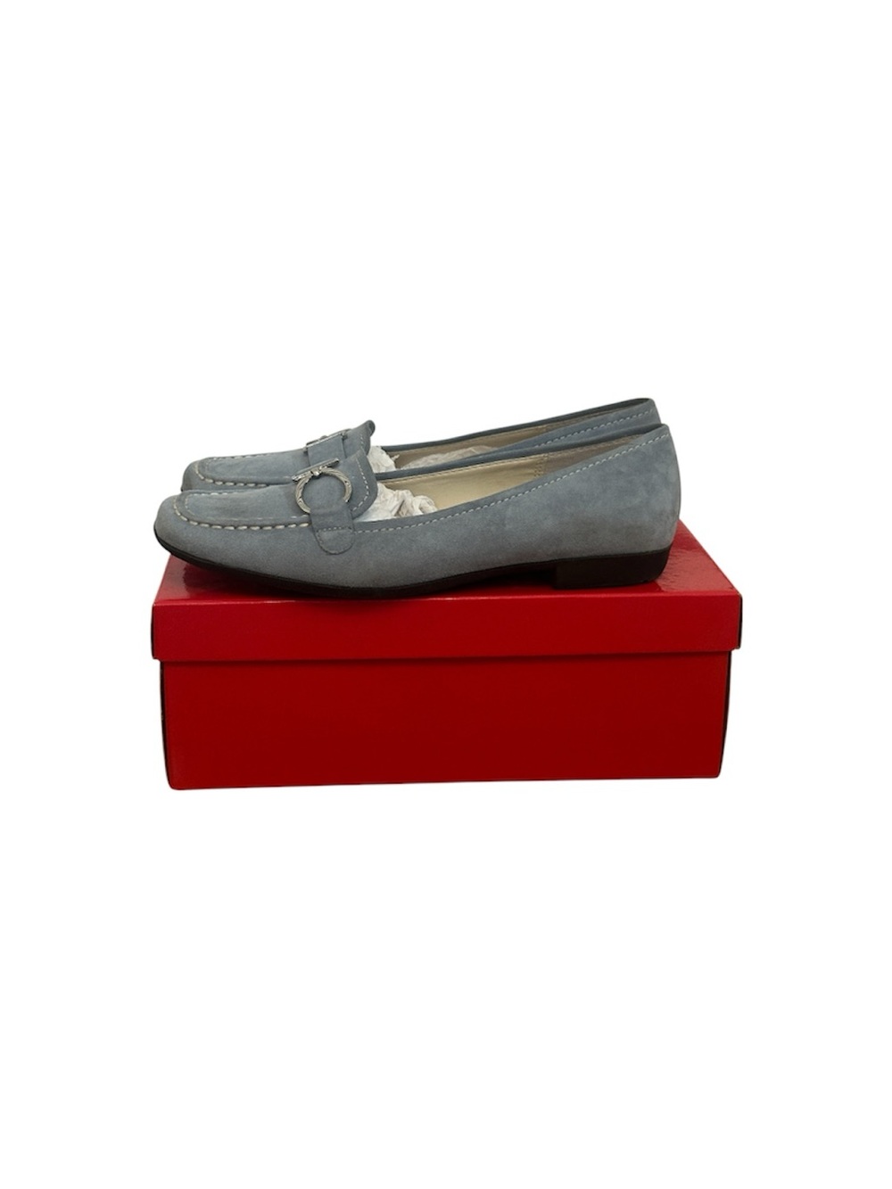 Anne Klein Suede Loafers | Women’s Size 7 | Light Blue Akburt iFlex